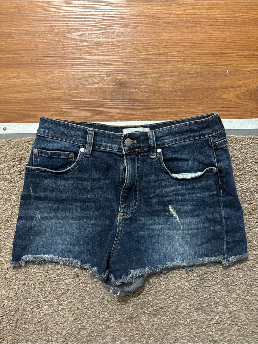 PINK Victoria's Secret Woman’s 10 Denim Cut Off Jean Shorts with Pink Trim